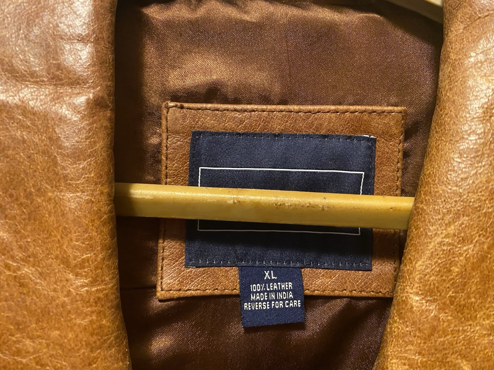 Blue Skyline Men’s Xlarge 100% Leather Jacket Car Coat Carmel Brown