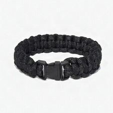 Explorer 9.5" Survival Paracord Bracelet Black Plastic Release Buckle Camping