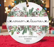 Custom Name First Christmas Ornament, Customized Gift for New Born