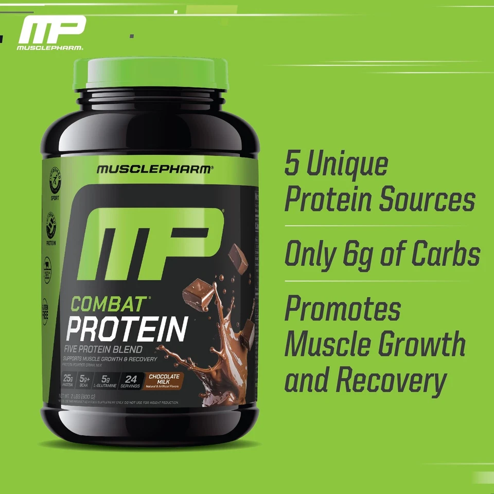 MusclePharm Combat протеиновый порошок шоколад молоко вкус питает мышцы для профессионального... - Изображение 4 из 4