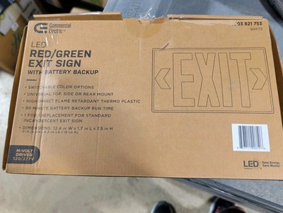 LED RED/GREEN EXIT SIGN With Battery Backup 1003 821 753
