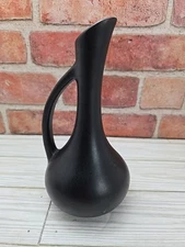 Royal Haeger Pottery Matte Brown RG92 Handled Bud Vase 