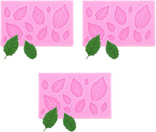 3 Stück Silikon Form Blätter Fondantkuchenform 3D Diy Silikon Backen Fondantform