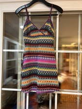 NWT Urban Outfitters mini dress knit embroidered striped stretch bodycon Small