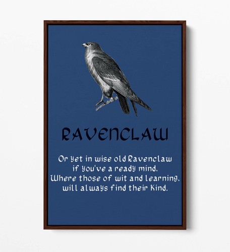 HARRY POTTER RAVENCLAW QUOTE SLOGAN HOGWARTS -FLOAT EFFECT CANVAS WALL ART PRINT - Picture 6 of 12