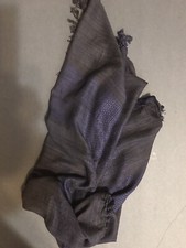 Berkshire Scarf, Blue Square Scarf With Fringe