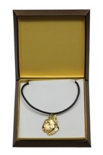 Boxer, German Boxer II - Dog Collar IN Geschenkbox, Gilded Pendant F
