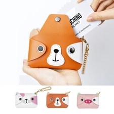 Cute Cat Dog Wallet PU Leather Coin Purse Small Bag Women Card Holder keychain