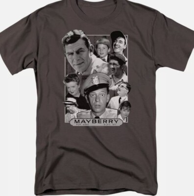 Andy Griffith Show Mayberry T Shirt Mens Licensed Classic TV Show Merch Charcoal