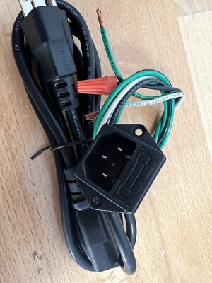 Power Socket with Fuse and 2 ft wires Switch 3 Pin IEC320 C14+4ft Cord