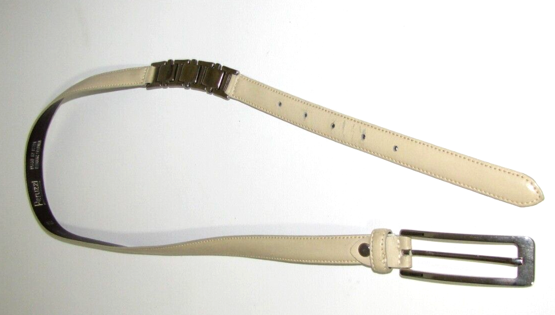 Ceinture En Cuir Vert Peruzzi Pour Femme - Taille S - Fabriqué En Italie - Occasion Très Bon état