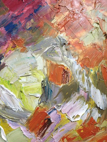 Original oil painting wall art Abstract Fantasy Palette knife art 11x14 in - Picture 4 of 5