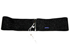 DIESEL Girl's BLACK Glitter Zip Elasticized BELT Blelesty  Size 11 