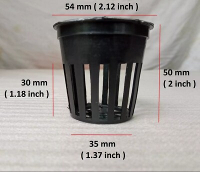 Net Pot Slotted Mesh Cup 2'' inch Seed Plant Grow Pots, Hydroponics Cups Qty 50