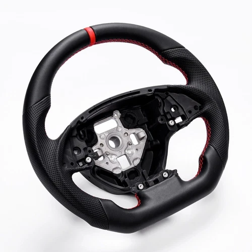 Vollleder flach Sport Lenkrad Fit Chevrolet Corvette C7 ZR1 2014-2019 Rote Nähte - Bild 6 von 17