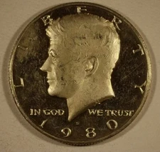 1980 S Kennedy Half Dollar Clad Proof - Circulated ID 01