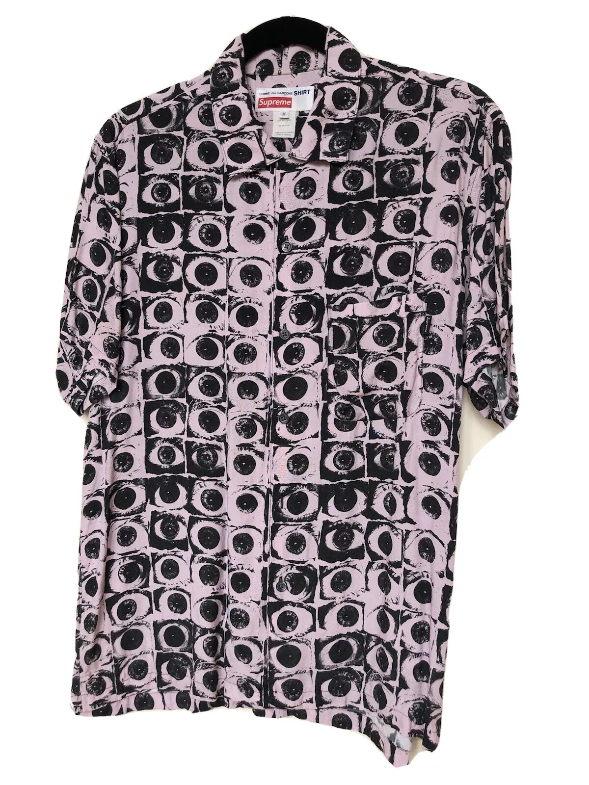 Supreme Comme Des Garcons SHIRT Eyes Rayon Shirt White Size Medium SS17
