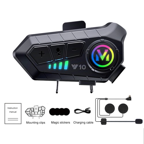 Bluetooth Motorcycle Bike Headphone Handsfree Helmet Headset Intercom Waterproof - Photo 22 sur 26