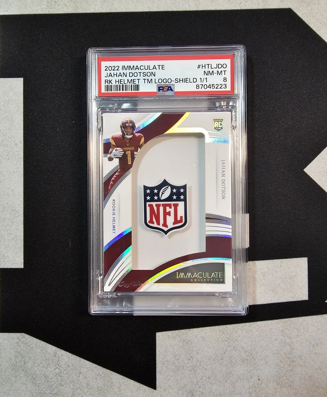 Jahan Dotson Panini Immaculate Collection Rookie Helmet Team Logos #HTLJDO NFL Shield 1/1