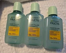 3 Garnier Fructis Hair Filler Strength Repair Serum Hair Treatment 3.8 Oz