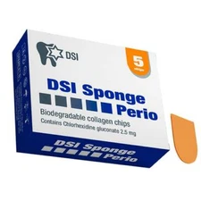 DSI DSP-PRO Sponge Perio Biodegradable Collagen Chips CHG Gluconate 5/Pk 2.5mg