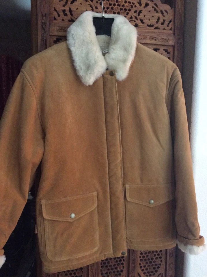  Chaqueta de cuero de oveja J. Percy Marvin Richards Petite XS impecable estado