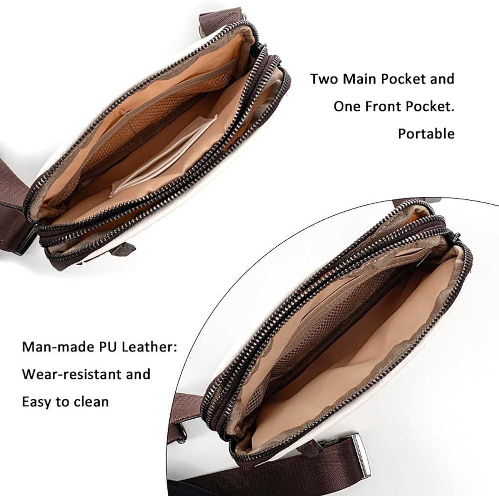 Adjustable Vegan Crossbody Belt Bag for Women