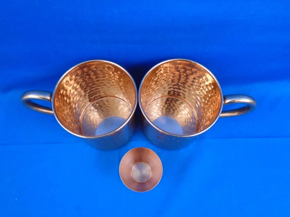 Taza de cobre martillado Melange 20 OZ para mula de Moscú juego de 2 con un disparo Foto 2 de 3