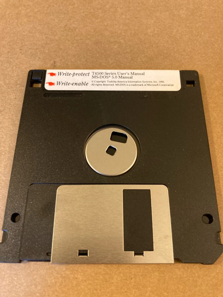 Toshiba T4500 Series User Manual MS-DOS 5.0 Manual (3.5in Floppy) VTG - Image 2 of 2