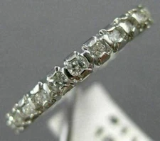 ANTIQUE .72CT ROUND OLD MINE DIAMOND 18KT WHITE GOLD SQUARE ETERNITY RING #11514