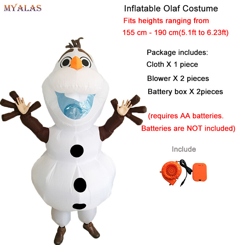 Elephant Inflatable Costume Snowman Funny Olaf Halloween Kids Adult Blow Up  Suit