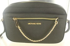 Michael Kors Jet Set East West Zip Chain Crossbody Bag Purse Black