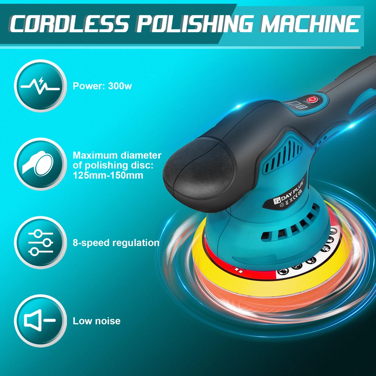 For Makita 18V Cordless Brushed Polisher Polish Machine Car Buffer
