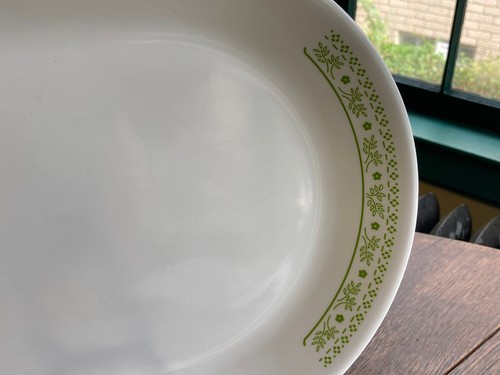 Corelle Green Summer Impressions Honeydew Oval Serving Platter 12 1/4" Corning - Picture 2 of 6