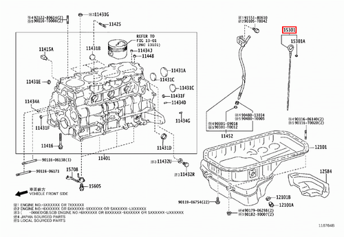 Genuine Hilux KUN26 KUN25 KUN16 KUN15 KUN10 2KD 1KD Engine Oil Level Dipstick - Picture 3 of 11