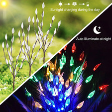 3Pcs Garden Ornamental Lighting 60 LED White & Multi Color Leaf Tree Solar Light