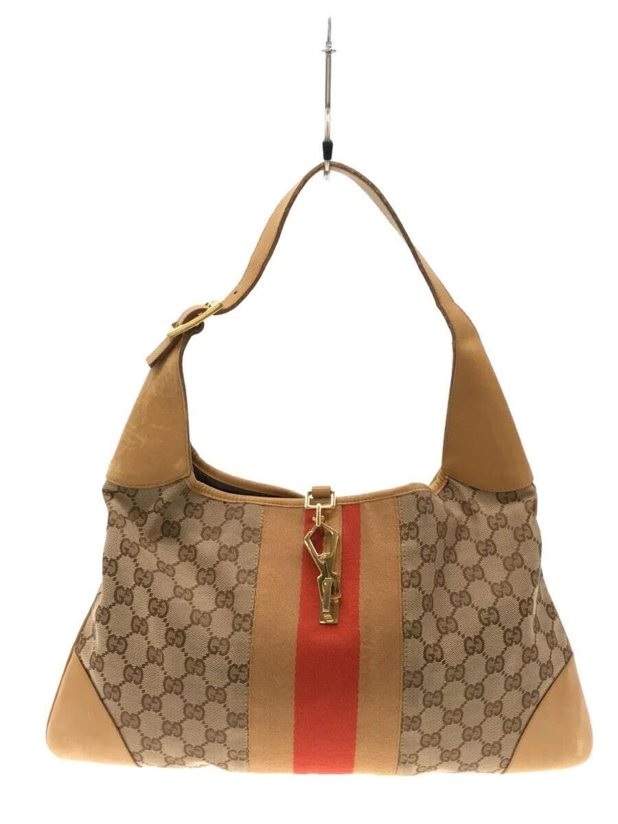 Gucci Jackie Vintage GG Canvas Leather Hobo Bag Red