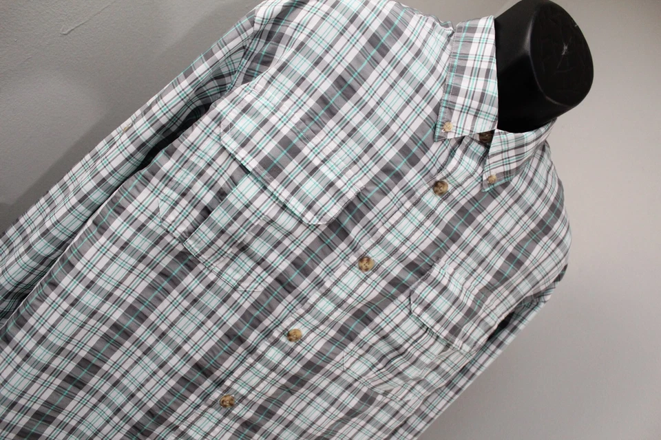 Duluth Trading Co Button Up Shirt Plaid Long Sleeve Wicking Pockets Mens Size XL - Image 4 of 4