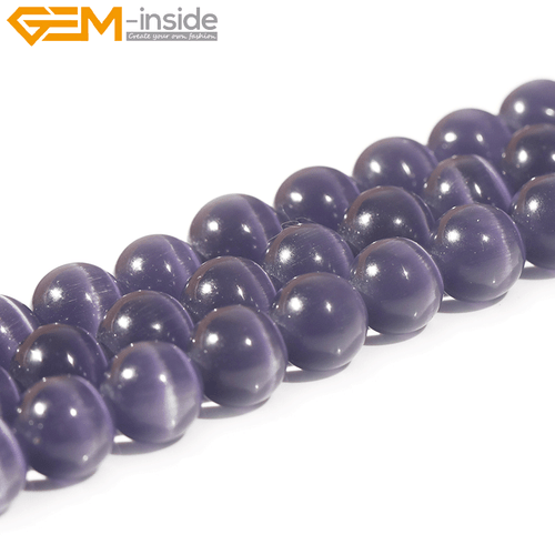 Verschiedene Farben Katzenauge Runde Glasperlen für Schmuckherstellung Strang 14 Zoll Massen - Bild 35 von 53