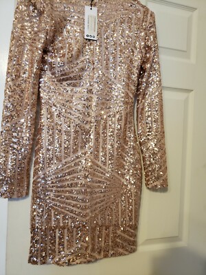 Womens Boutique Sequin Panelled holiday Dress peach/nude US size 0 NWT+ |  eBay
