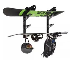 Black 3-tier Ski And Snowboard Wall Storage Rack