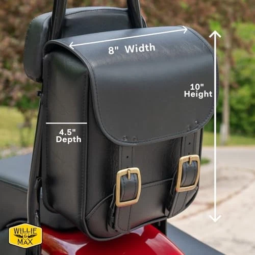 Willie & Max Brass Monkey Motorcycle Sissy Bar Bag 59591-08, Black - Picture 4 of 7