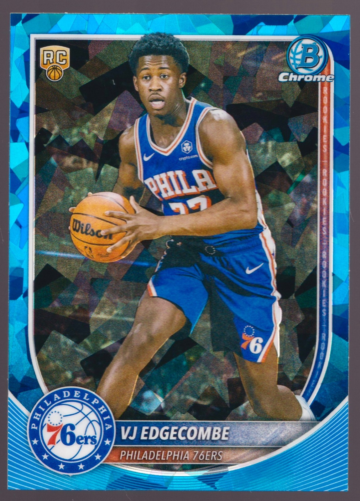 2025-26 Bowman Chrome Sapphire VJ Edgecombe #BCV-3 - PHI 76ers