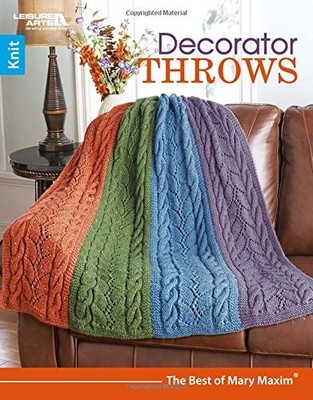 DECORATOR THROWS | KNITTING | LEISURE ARTS (7112) (BEST OF By Mary Maxim **NEW**