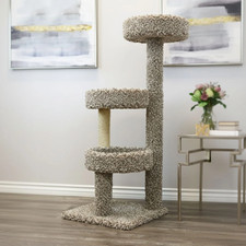 Carpeted Solid Wood Cat Tree Tower