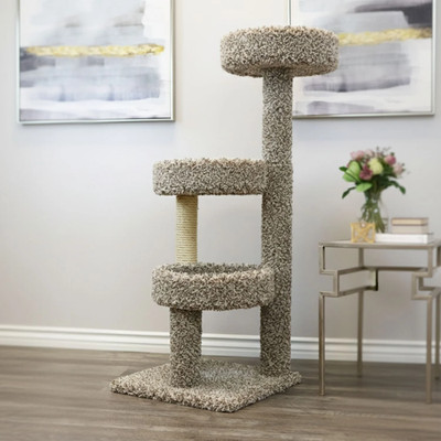 Carpeted Solid Wood Cat Tree Tower