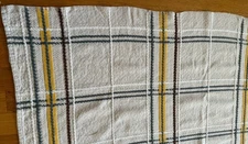 Bates jacquard Cotton Throw Spread Table Cloth beige brown yellow white  88x 83"