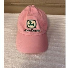 John Deere Pink Cotton Adjustable Baseball Cap Hat Kids Girls Embroidered Logo