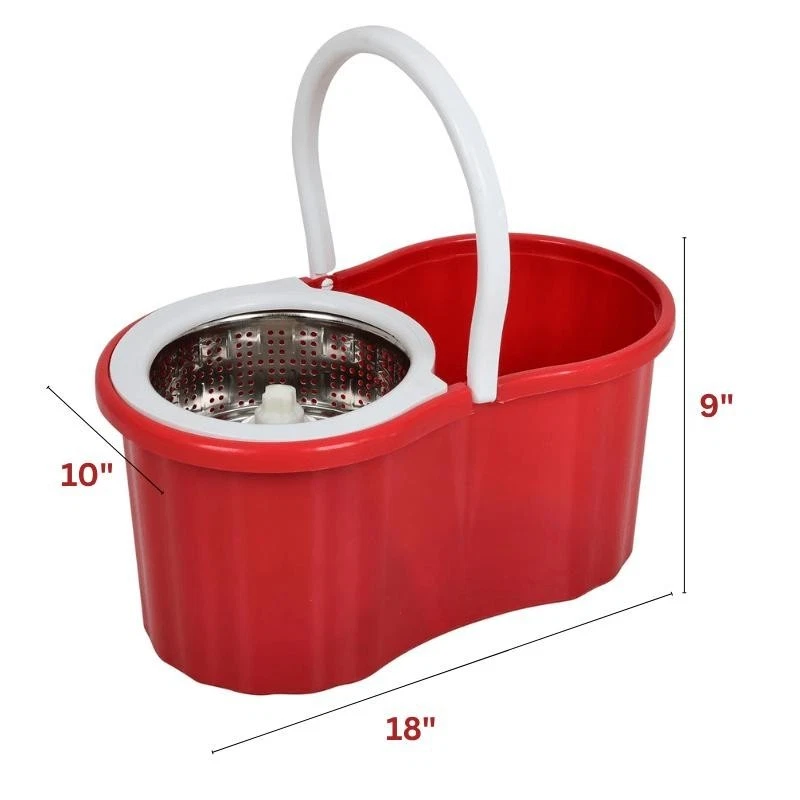 Набор вращающихся швабр и ведер 360° с отжимным устройством для пола из нержавеющей стали - Изображение 2 из 4