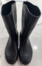 Made In USA Unisex, Men's Women's Size 7/Siz 9 Black on Black Rubber Rain Boots